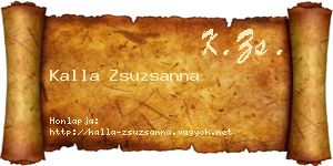 Kalla Zsuzsanna névjegykártya